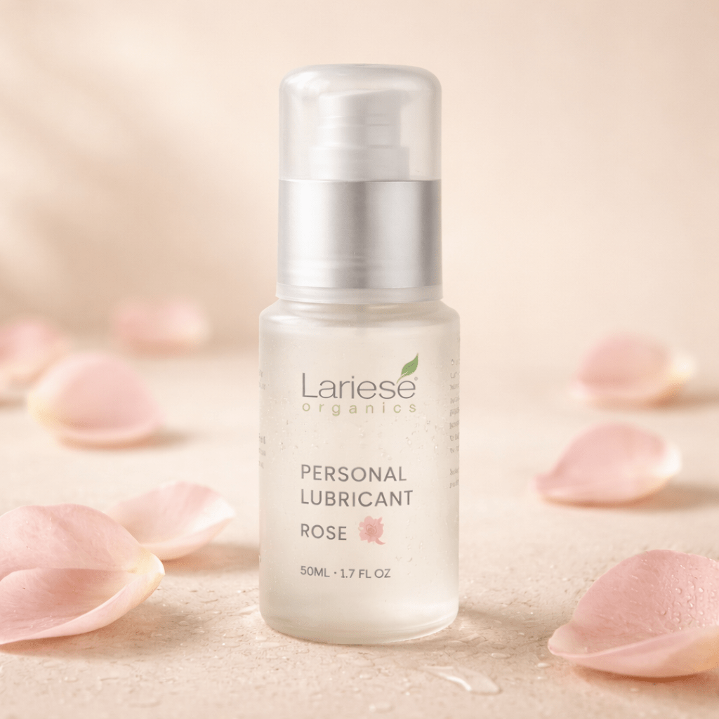 Natural Personal Lubricant for Sensitive Skin – Rose Infused (pH - Balanced, Organic) - Lariese Organics