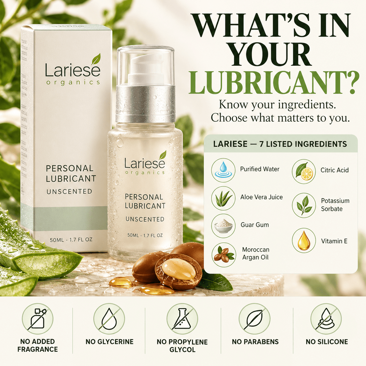 Unscented Personal Lubricant - Lariese Organics